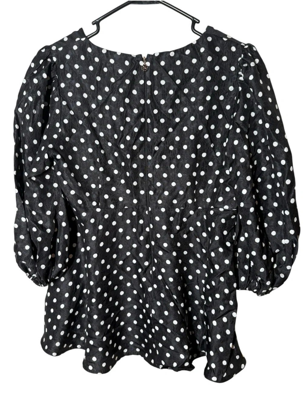 {EUC} Kate Spade Harmony Dot Cloqué Top Size 6 Black